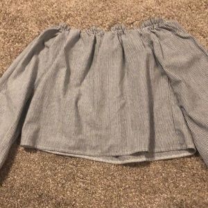 BRANDY MELVILLE: striped off-the-shoulder top